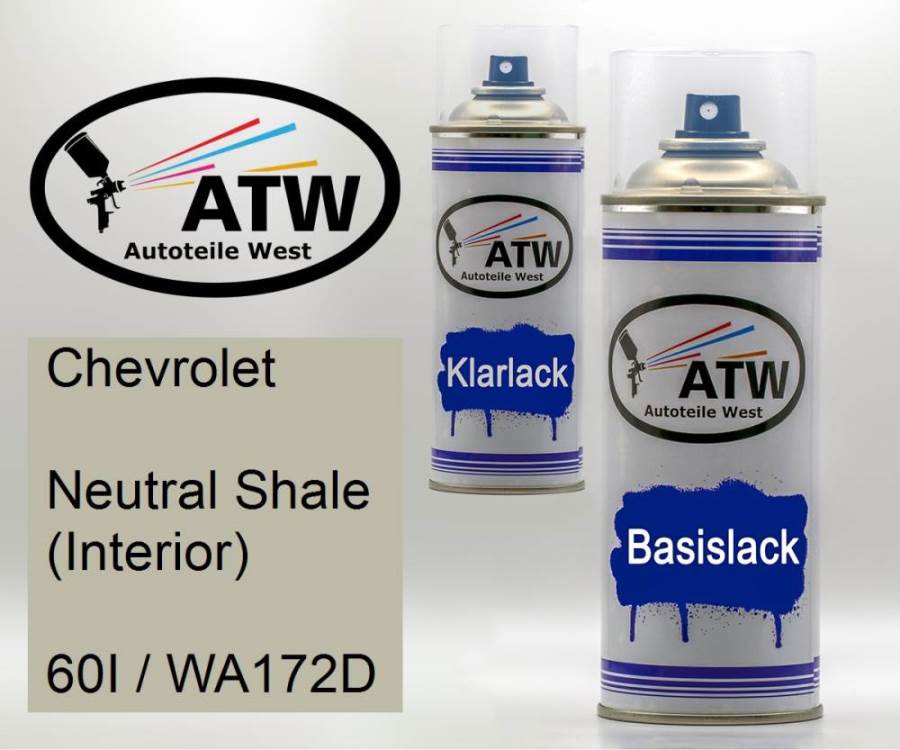 Chevrolet, Neutral Shale (Interior), 60I / WA172D: 400ml Sprühdose + 400ml Klarlack - Set, von ATW Autoteile West.